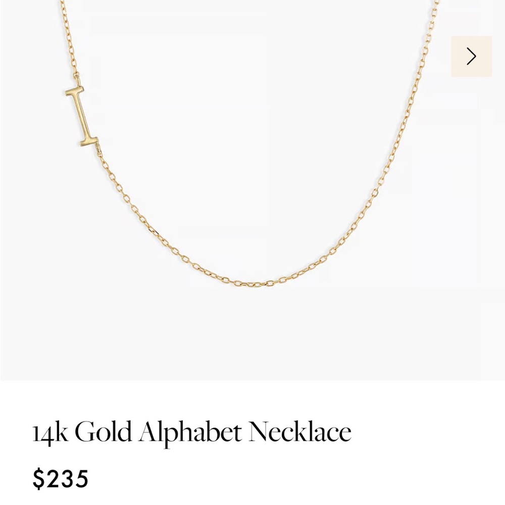 Gorjana 14k Gold Alphabet Necklace “I”